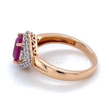 Estate Ruby and Diamond 14K Rose Gold Ring