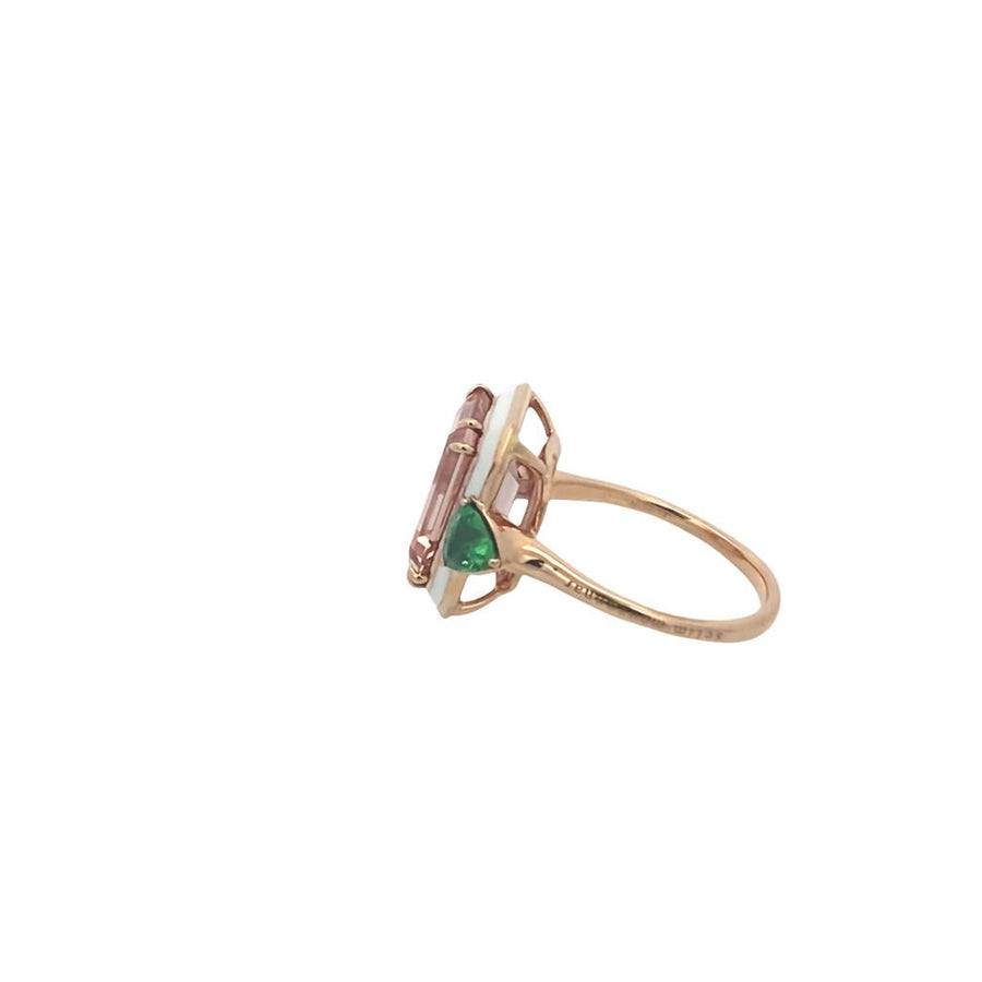 Gemma Morganite and Tsavorite Ring