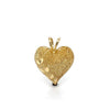 Yellow 14 Karat Puff Heart W/ Leaf Design Charm Estate Jewelry Gram Weight: 3