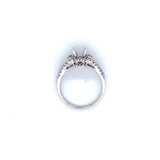 Lady's White 18 Karat Split Shank Halo Ring