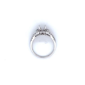 Lady's White 18 Karat Split Shank Halo Ring