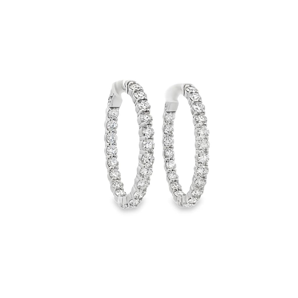 Diamond Inside/Outside Hoop Earrings