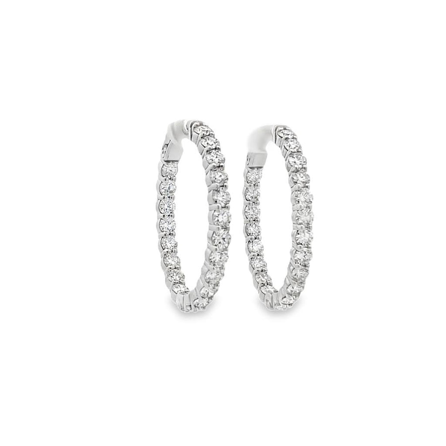 Diamond Inside/Outside Hoop Earrings