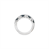 Coast Diamond Lady's Wide Diamond and Sapphire Wedding Band