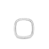 Lady's Platinum Square Pave Diamond Wedding/ Anniversary Band Size 7 5