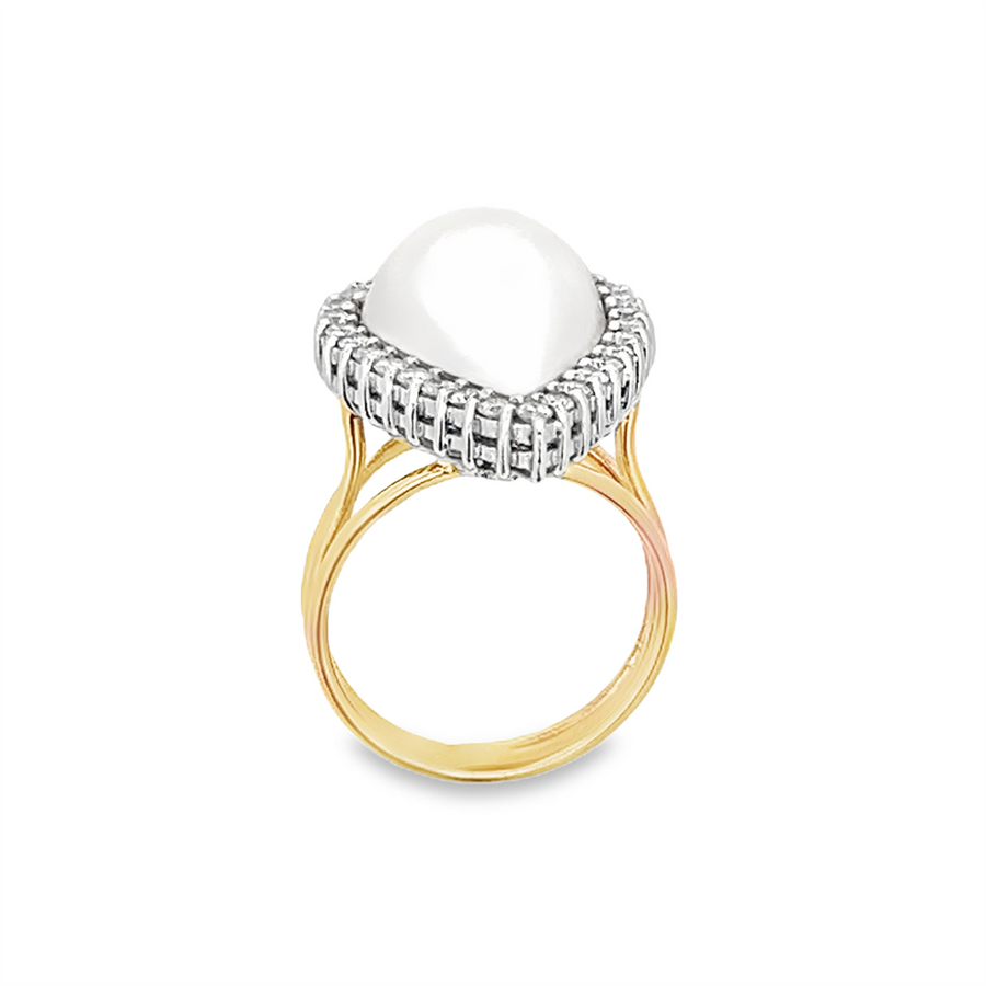 Mabe Pear Shape & Diamond Ring