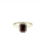 Garnet 14 Karat White Fashion Ring