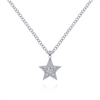 Gabriel & Co. Fashion 14K White Gold Diamond Star Pendant Necklace