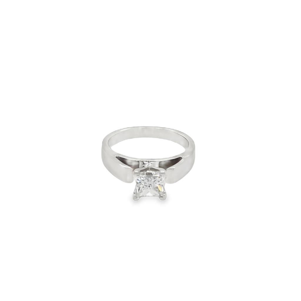 Estate Princess Cut Diamond Solitaire Engagement Ring