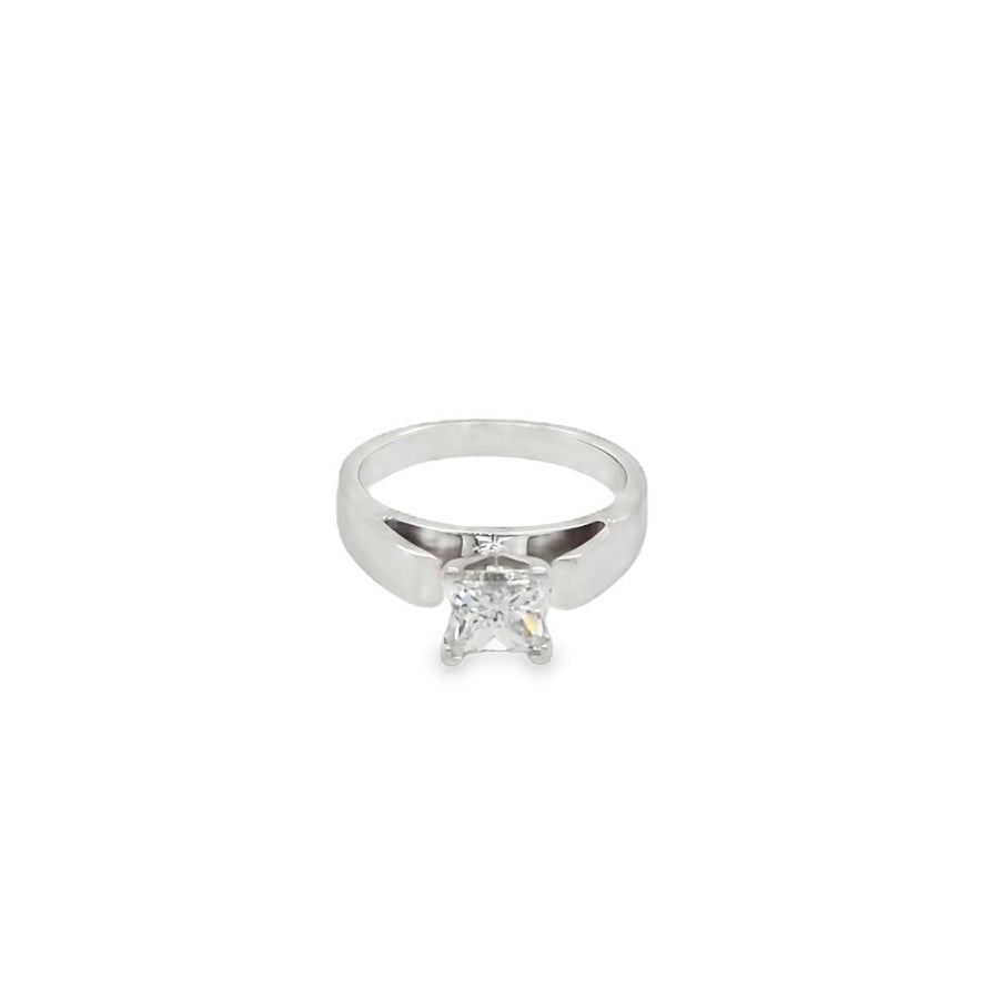 Estate Princess Cut Diamond Solitaire Engagement Ring