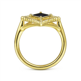 Gabriel & Co. Fashion 14K Yellow Gold Onyx Rhombus Bujukan Ring