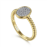 Gabriel & Co. Fashion 14K Yellow Gold Diamond Pave Oval Ring