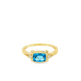 Blue Topaz 14 Karat Yellow Fashion Ring