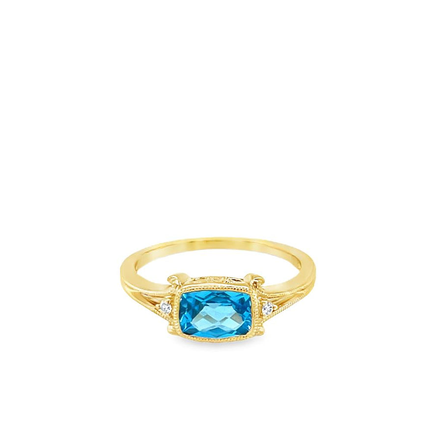 Blue Topaz 14 Karat Yellow Fashion Ring