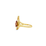 Tri-Color 10 Karat Rose Flower Ring Estate Jewelry Size 5.75 Gram Weig