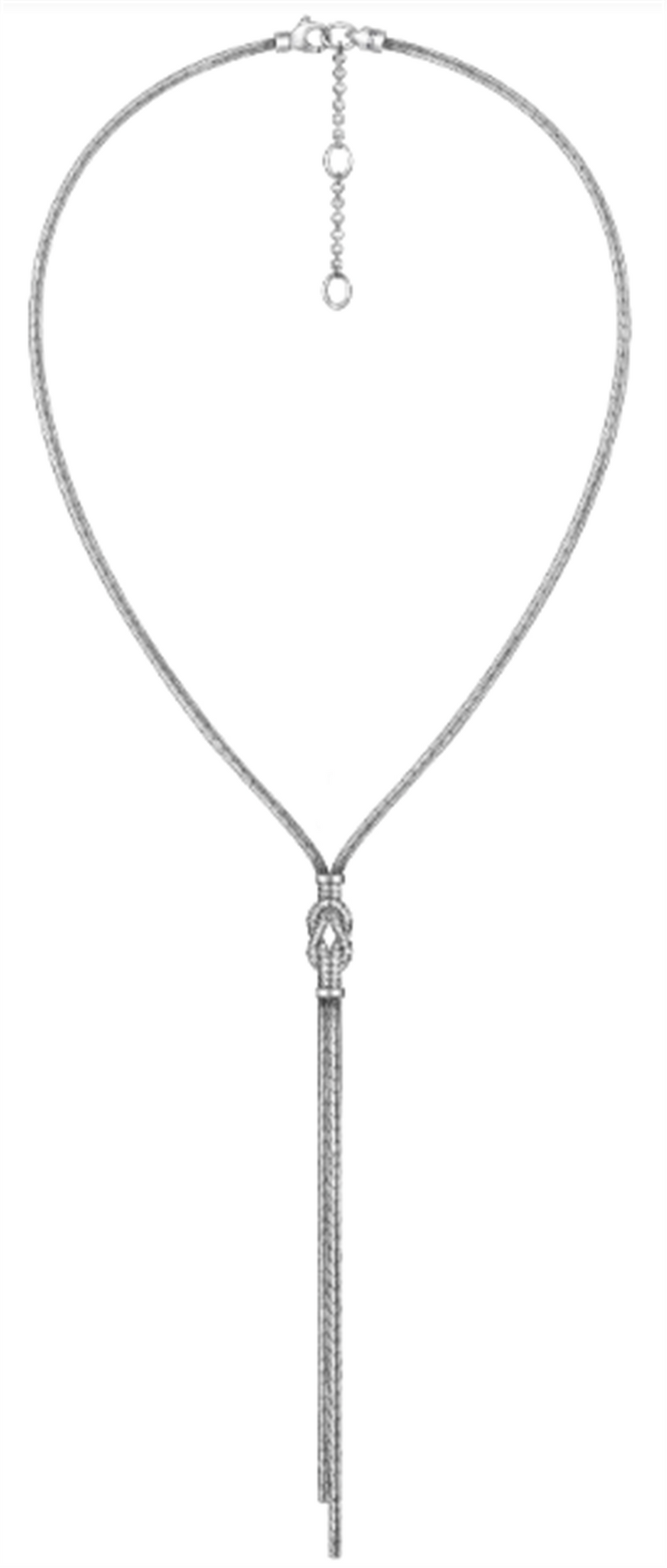 Sterling Silver 1.8mm Love Knot Pave Lariat Necklace John Hardy = 0.29