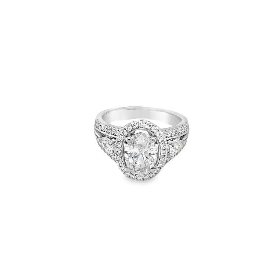 Estate Simon G Oval Halo Engagement Ring