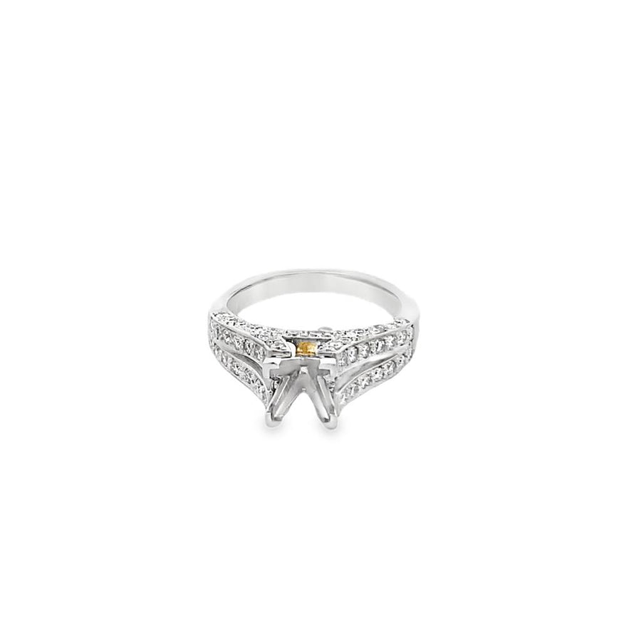 White Platinum Euro Split Shank Semi-Mount