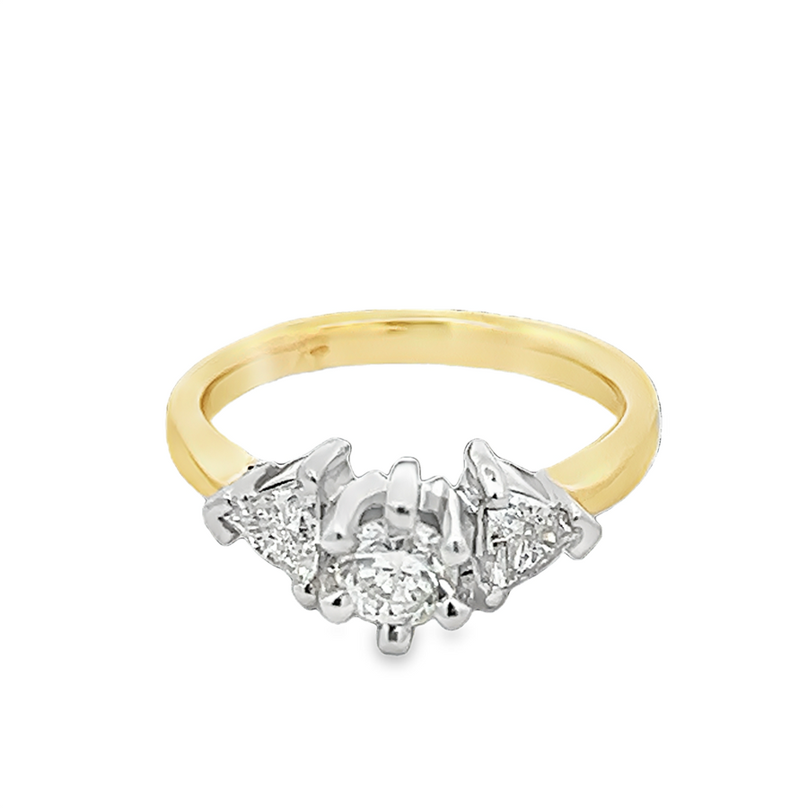 Estate Two-Toned 3 Stone Engagement Ring