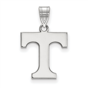 Quality Gold Sterling Silver Rhodium-plated LogoArt University of Tennessee Letter T Medium Pendant