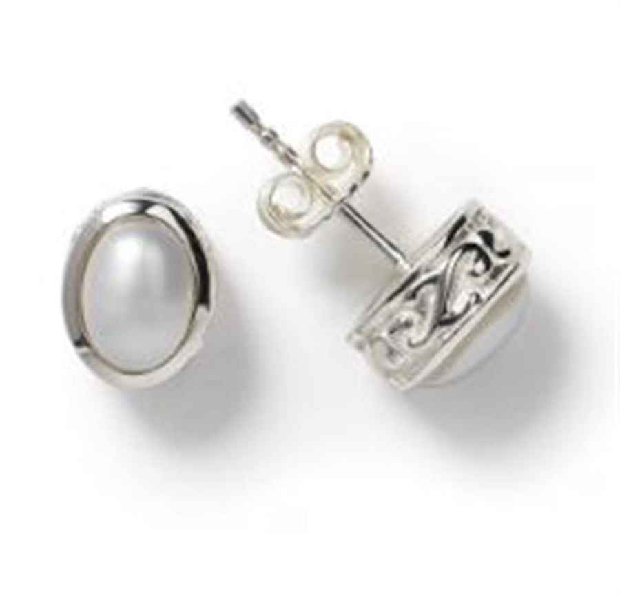 Southern Gates Filigree Freshwater Pearl Stud Earrings