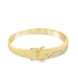 Lady's Yellow 14 Karat Satin Burnished Scattered Bangle Bracelet Lengt