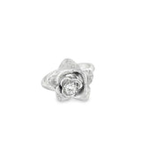 Estate Satin Diamond Solitaire Flower Baby Ring