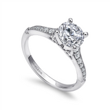 Gabriel & Co. Hollis - 14K White Gold Round Diamond Engagement Ring Mounting