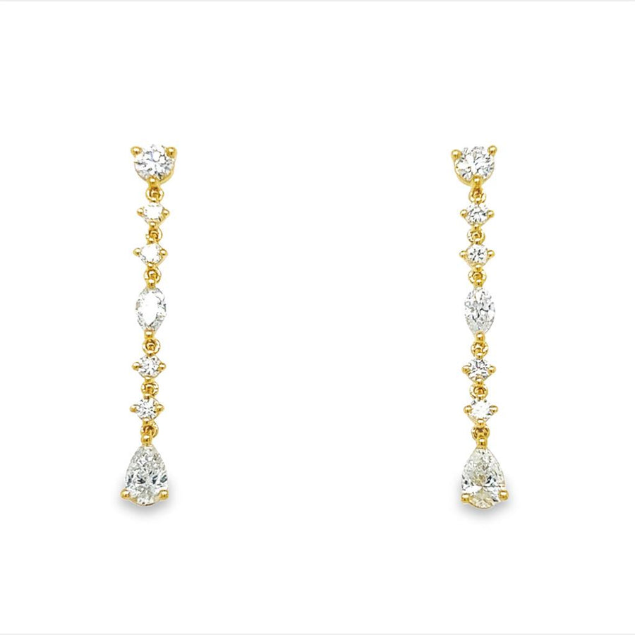 Nelson Alternating Shape Diamond Dangle Earrings