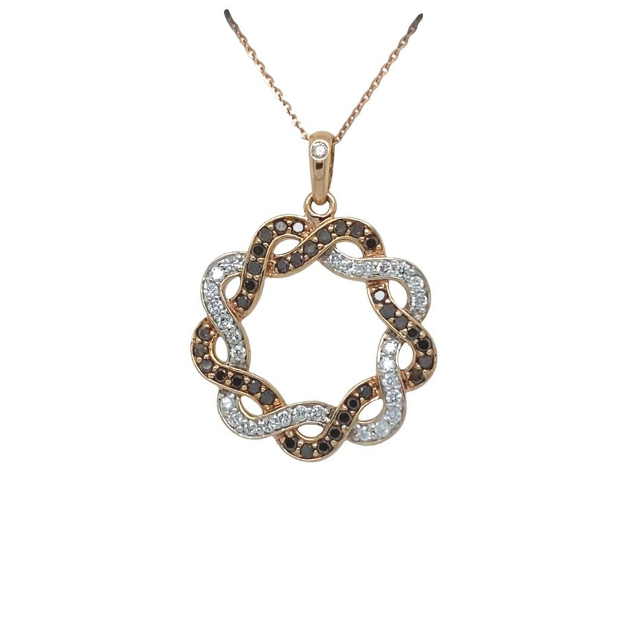 Estate Diamond Infinity Circle Necklace
