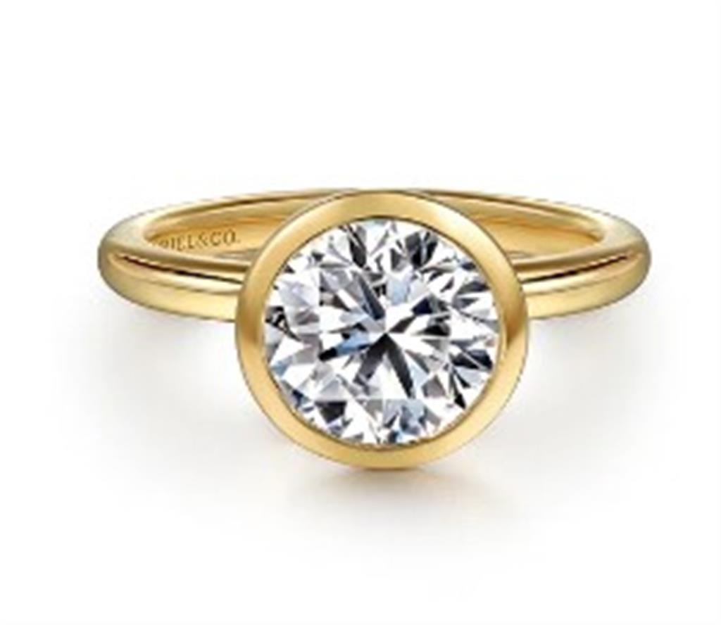 Yellow 14 Karat Linny Round 8.08X8.14X4.90mm Remount Size 6.5 Designer