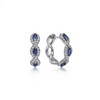 Gabriel & Co. Fashion 14K White Gold 15MM Diamond and Sapphire Earrings