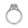 Gabriel & Co. Michaela - 14K White Gold Cushion Halo Round Diamond Engagement Ring Mounting