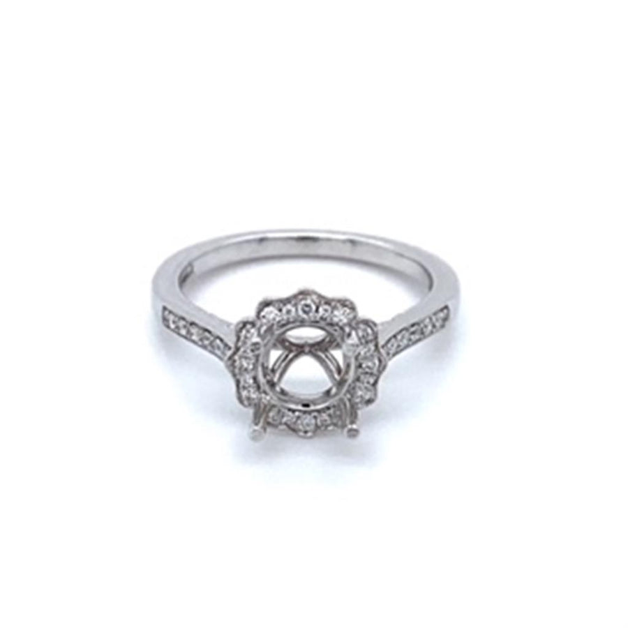 Coast Diamond Milgrain Vintage Scalloped Halo Ring Mounting