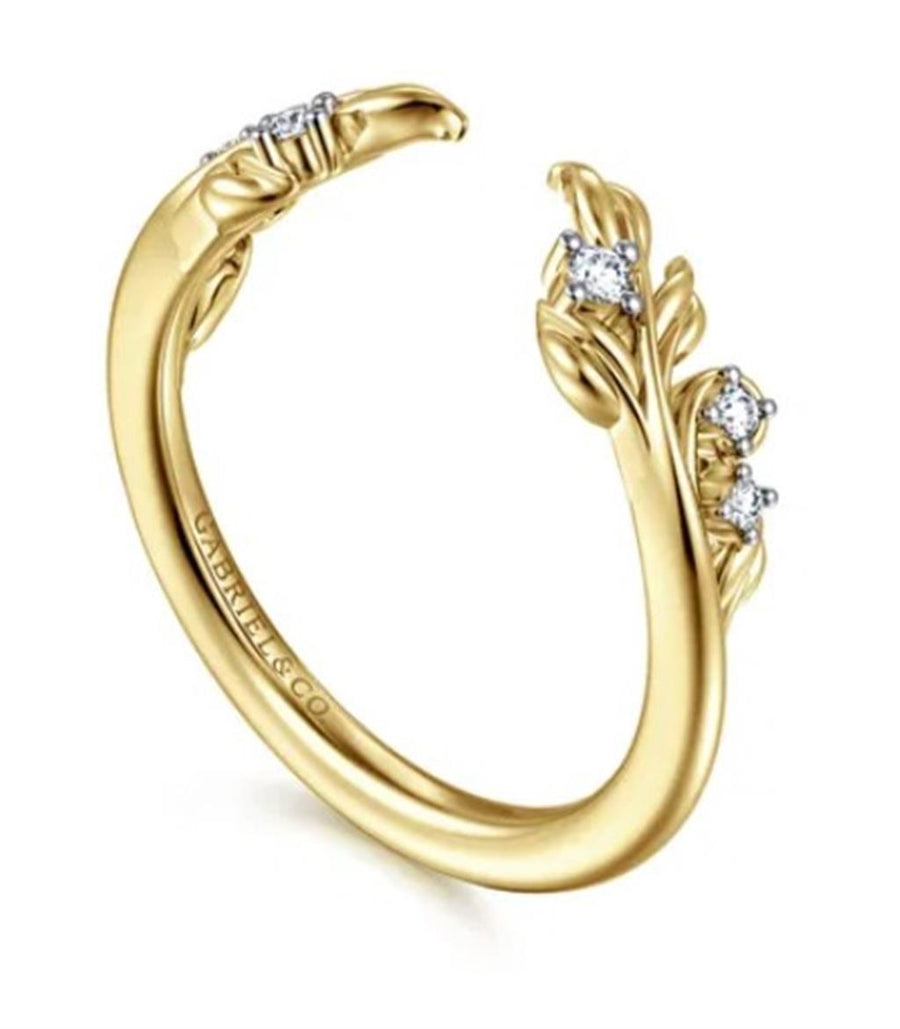 Lady's Yellow 14 Karat Floral Open Wedding/Anniversary Ring Size 6.5 6
