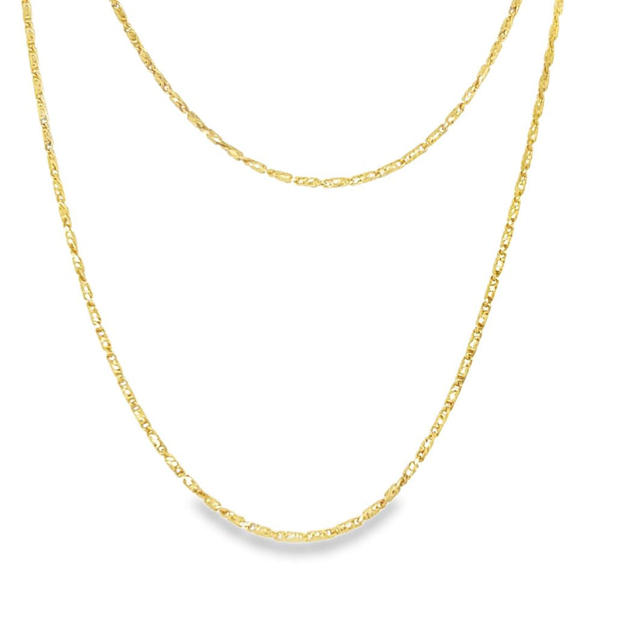 Yellow 14 Karat Diamond Cut Adjustable Raso Estate Jewelry Length 24 G