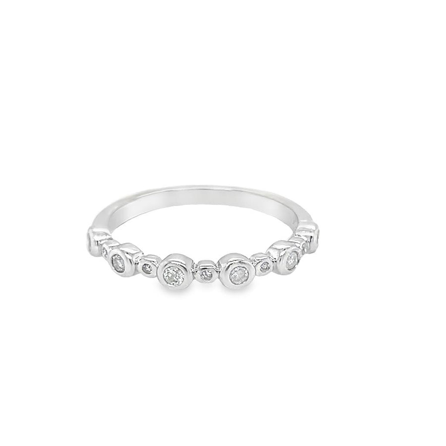 White 10 Karat Diamond Bezel Band