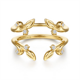 Yellow 14 Karat Leaf Style Ring Enhancer Ring Wrap/Guard Size 6.5 Mfg
