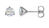 Lady's White 14 Karat 3 Prong Martini Stud Earrings With 2=0.76Tw Roun