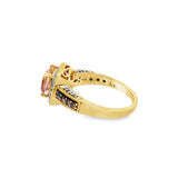 LeVian Peach Morganite and Diamond Halo Ring