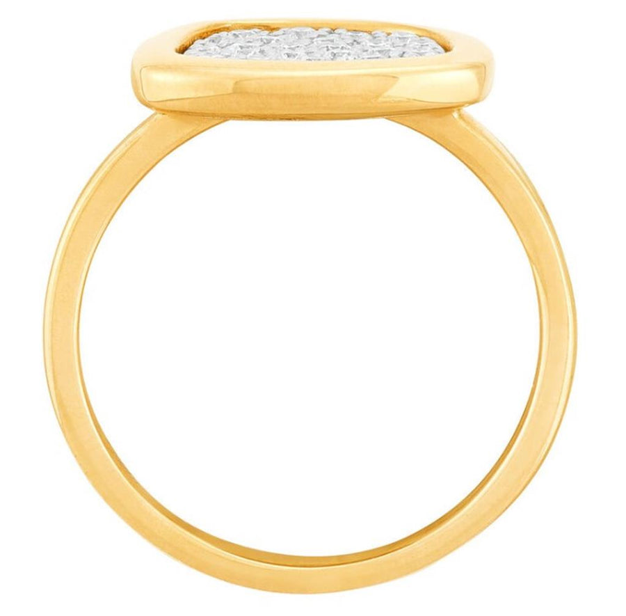 Lady's Yellow 14 Karat Cluster Bezel Fashion Ring Size 7 21 = 0.25tw R