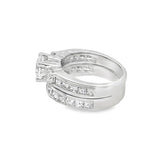 Estate Three Stone Diamond Wedding Set