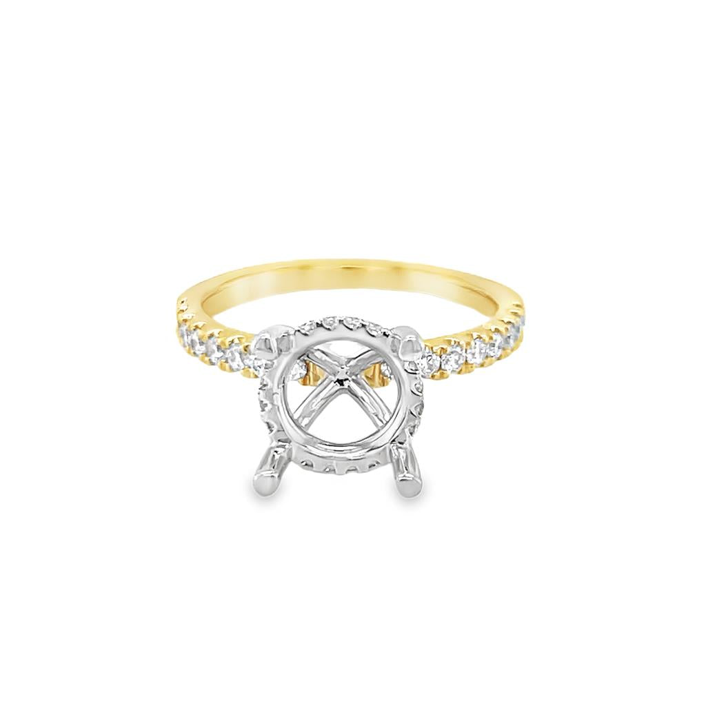 Nelson Lady's Two-Tone Hidden Halo Engagement Ring Mounting