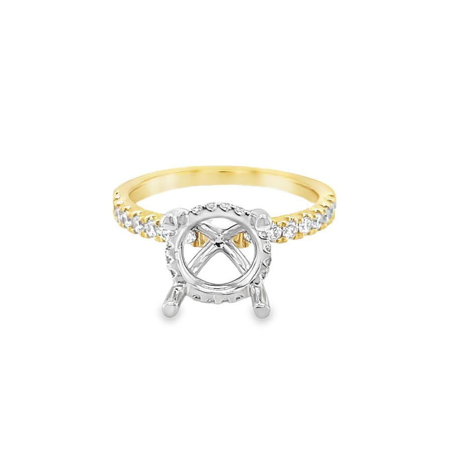 Nelson Lady's Two-Tone Hidden Halo Engagement Ring Mounting