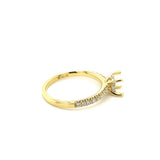 Lady's Yellow 18 Karat Diamond Accented Hidden Halo Ring