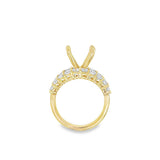 Lady's Yellow 18 Karat 3 Row Solitaire Ring Size 6.25 12 = 0.78tw Bagu