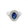 Estate Oval Sapphire Diamond Halo Ring