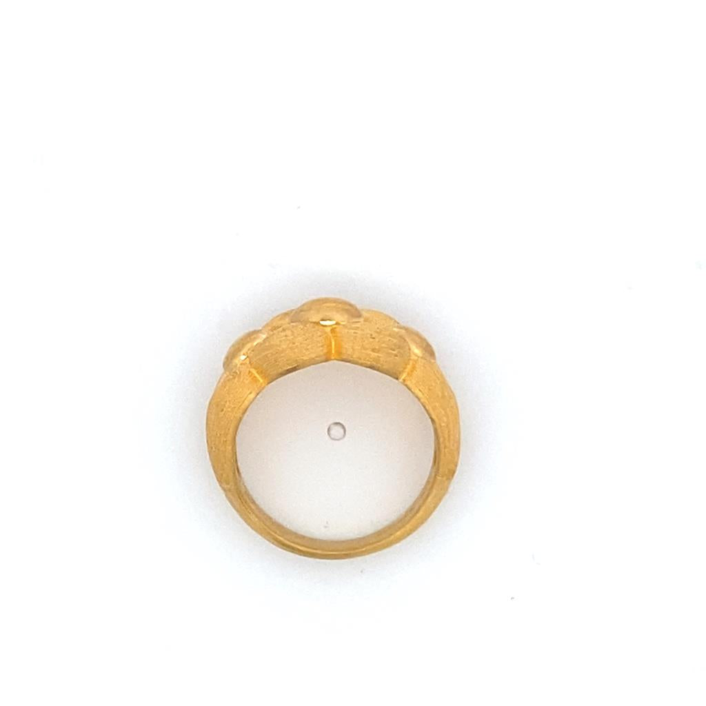 Yellow 24 Karat Brushed/Polished Interlocking Brushed/ Polished Band E