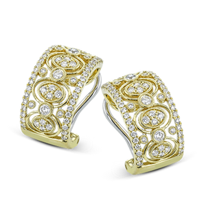 Lady's Yellow 18 Karat Trellis Earrings