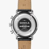 The Canfield Sport Watch with Black Face and Black Leather Strap